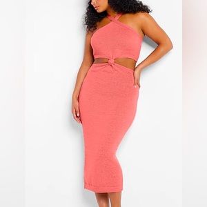 Express Halter Twist Sweater Cutout Dress